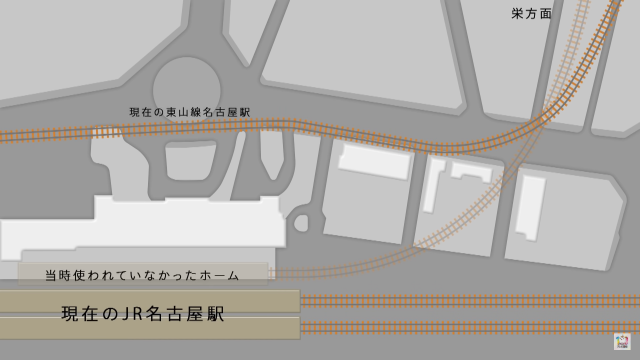 名古屋駅　線路の説明図