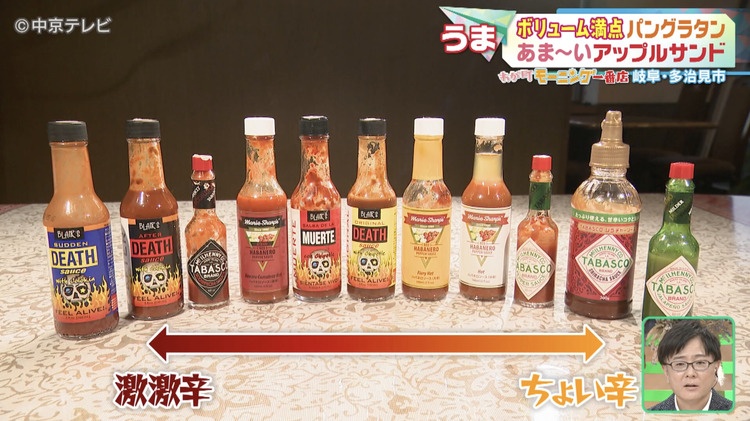たくさんの辛いソース